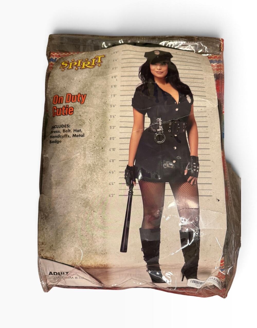 Spirit On Duty Cutie Police Costume Women’s Medium Dress Hat Belt Broken Cuffs